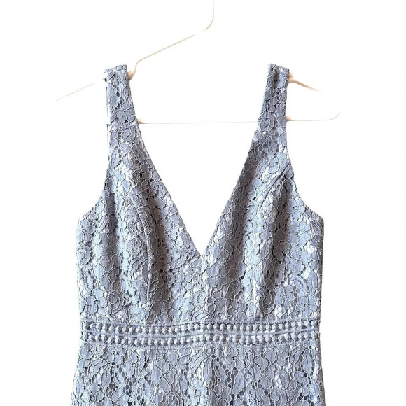 Bardot Womens V Neck Sleeveless Floral Lace Midi Dress Blue Size X Small NWT - Picture 4 of 9